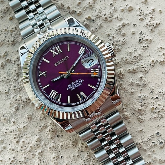 Seiko Mod Oyster Purple - Picture 9 of 10